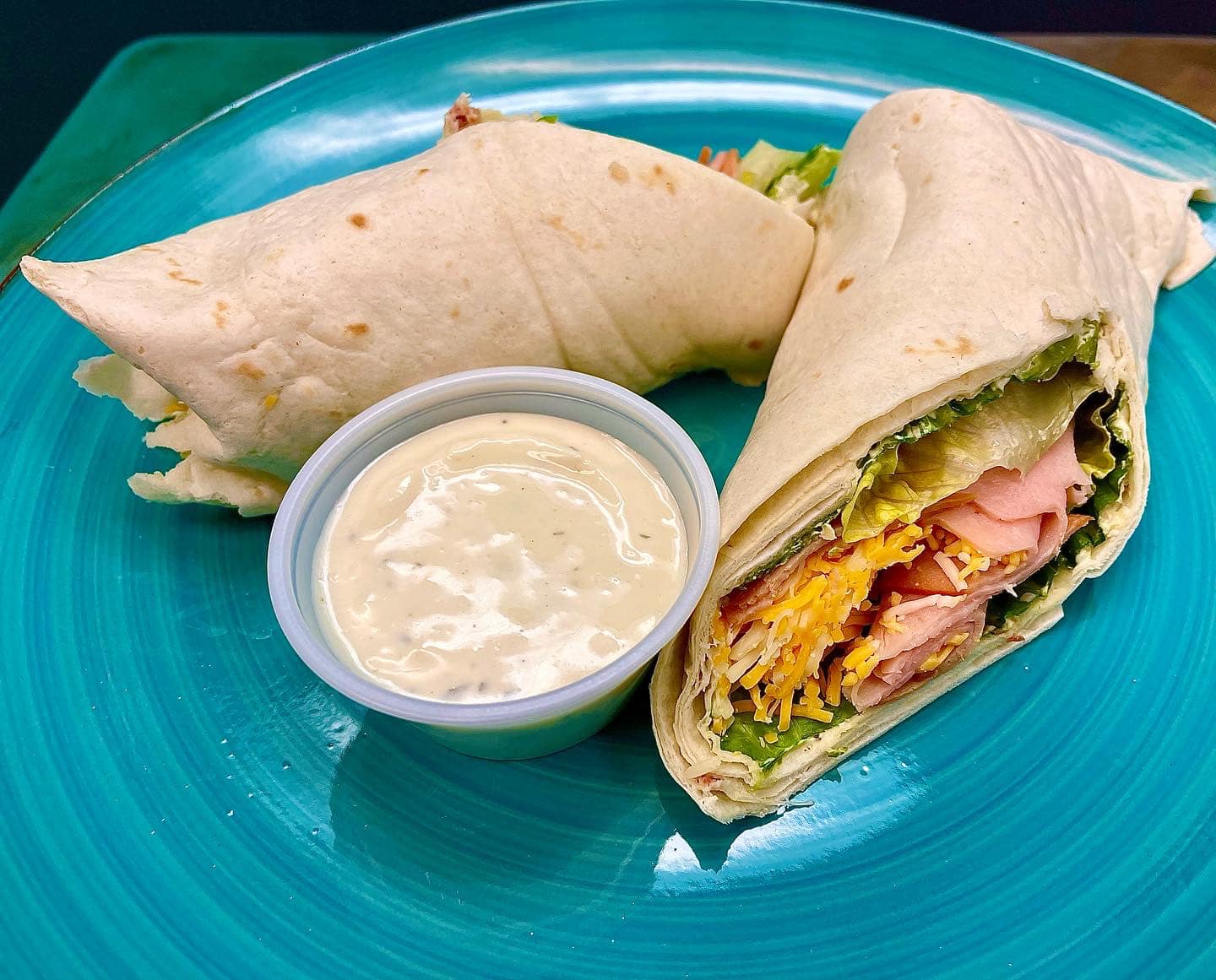 wrap with ranch on the side