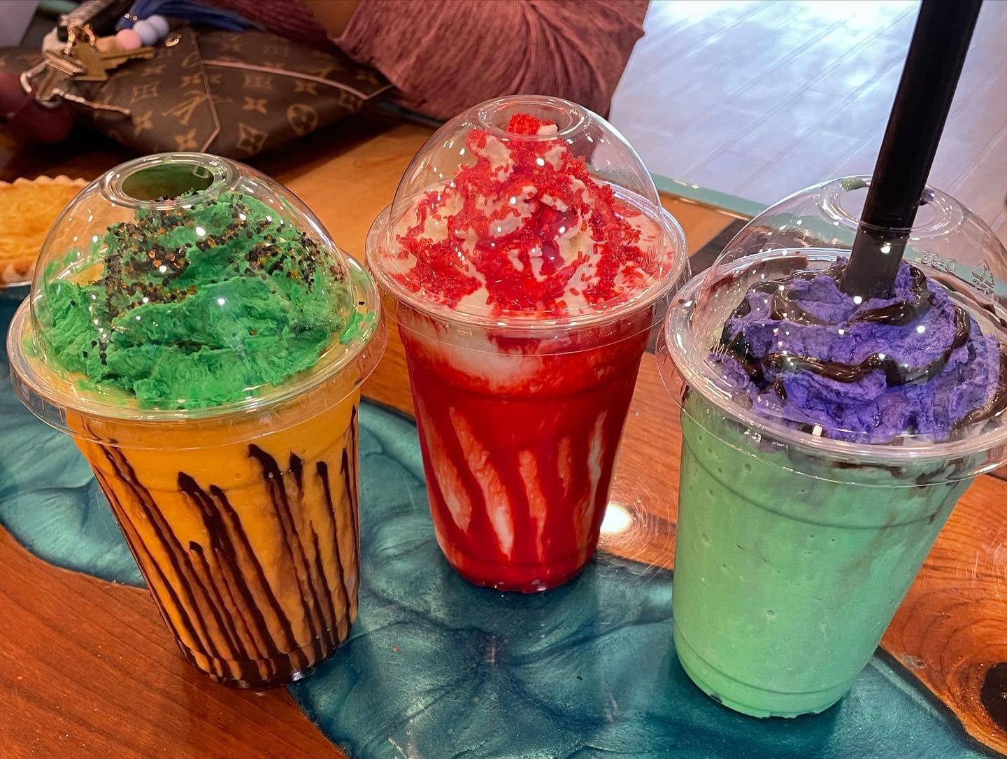 colorful frozen coffees