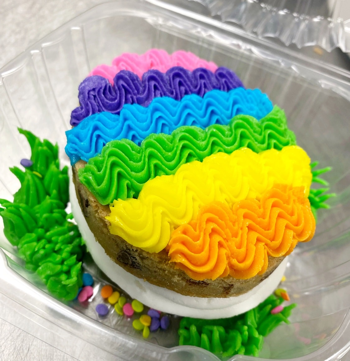 rainbow easter egg cookie cake