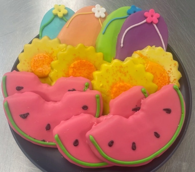 summer themed sugar cookies